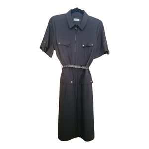 Calvin Klein Dark Gray CargoSafari Style Shirt Dress